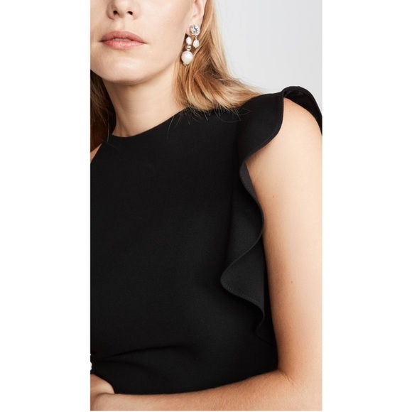 Black Halo Pabla Mini Dress Black Anthropologie Slim Ruffled Halter Dress 14 - Picture 5 of 16